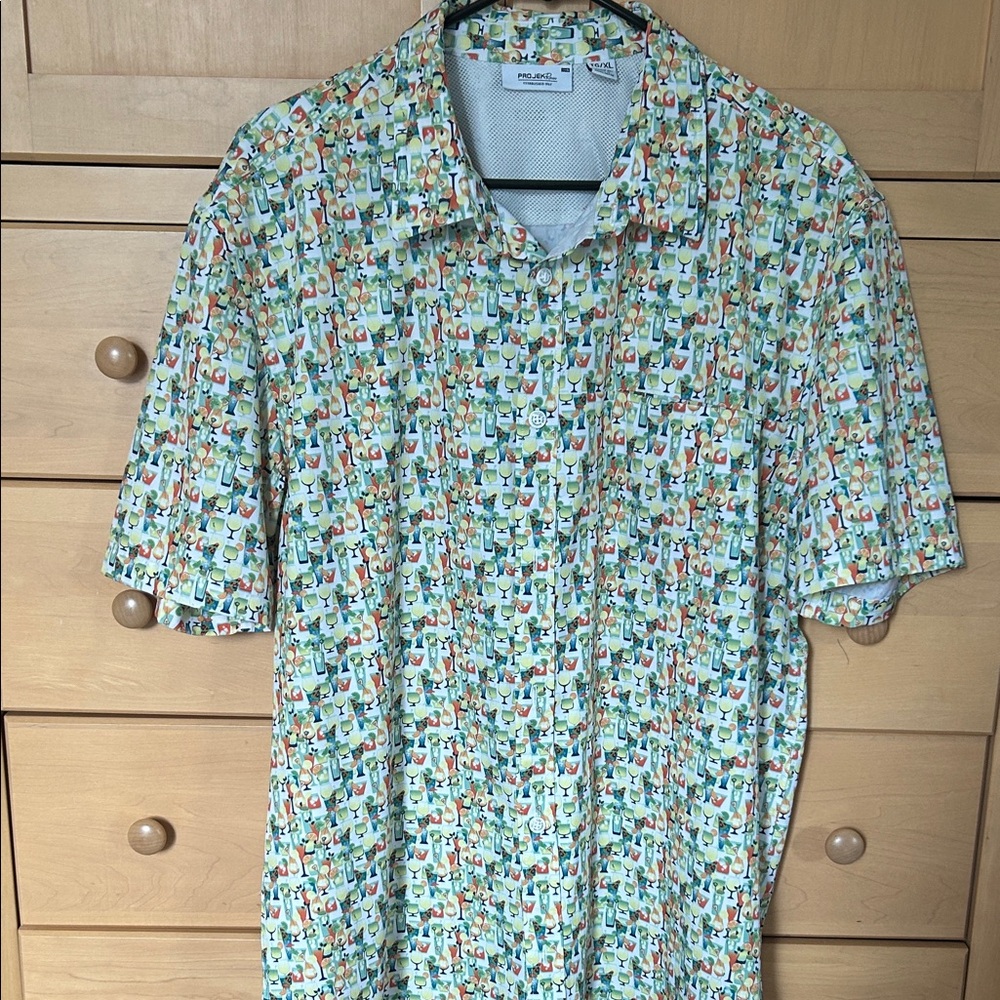 PROJEK Men's Colorful Golf Print Shirt